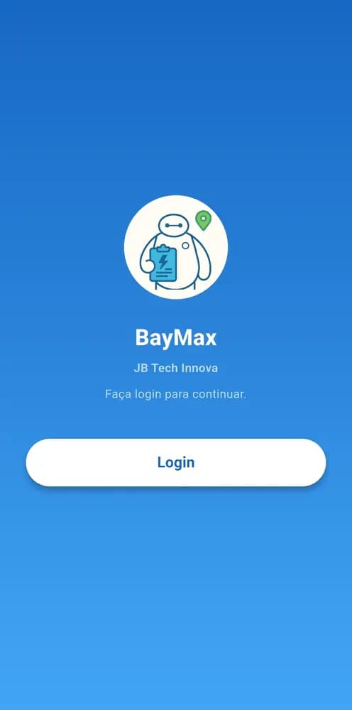 Tela de acesso ao app BayMax
